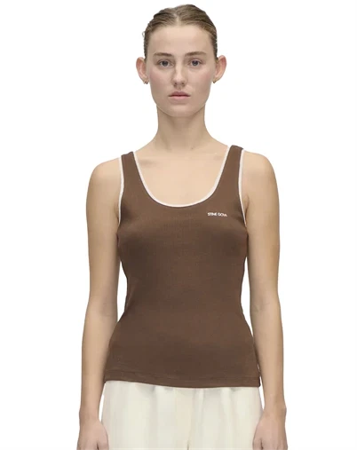 Stine Goya - Rib Tank Top - Chicory Coffee
